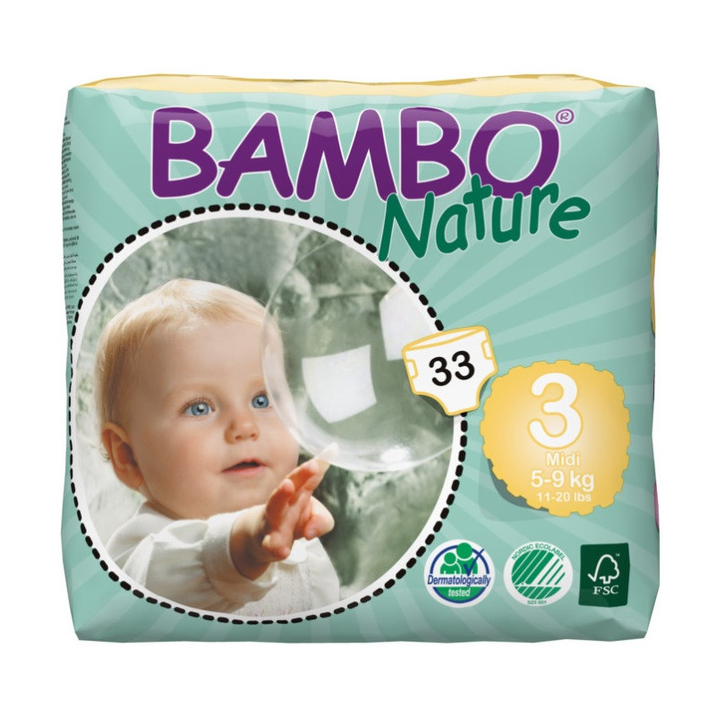 Børneble Bambo Nature Midi 5-9 kg 198stk Str 3