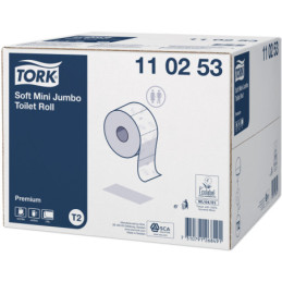 TORK Toiletpapir T2 Jumbo Mini 170 m 2-lag 12 rl Ø18,8 cm Soft