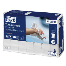 TORK Håndklædeark H2 2-lag Soft 2100 ark Hvid Xpress Multifold