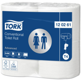 TORK Toiletpapir T4 2-lag 68,3 m 24 rl Hvid Advanced Hvid