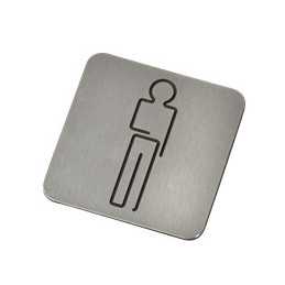 Toiletskilt symbol Mand i aluminium 10x10 cm