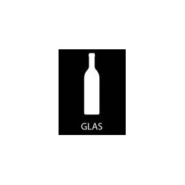 Piktogram til Glas 12 x 12 cm Fritlagt hvid (116)