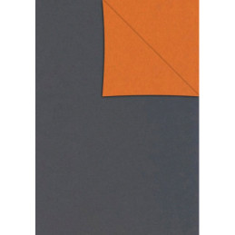 Gavepapir Dark grey/orange dobbelt sidet 55cmx150m, 1 rulle