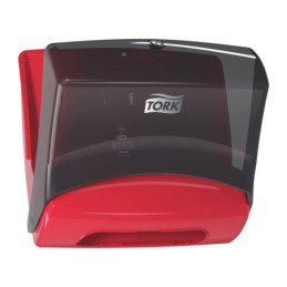 TORK Dispenser Aftørringsklud W4 Sort/Rød TopPak (654008)