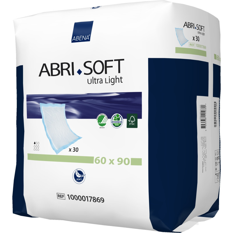 Underlag 90x60cm, lyseblå, 120 stk Abri-soft ultra light