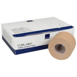 Curi-Med Cotton tape 9,14m x 5cm, 6 rll Lysebrun Usteril