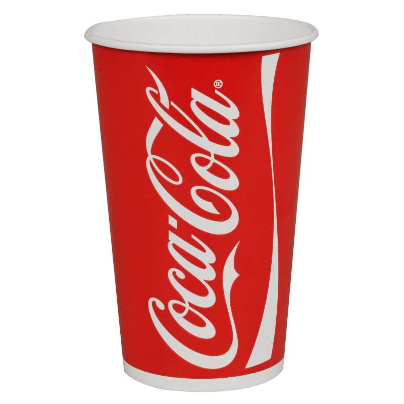 Coca-Cola bæger Rød/Hvid 30 cl, 1000 stk Ø8 x 11,8 cm, 12 oz
