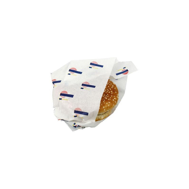 Burgerpapir, PE belagt, 40x33cm.1000stk Med print