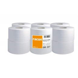 racon Toiletpapir Jumbo Mini 2-lag Hvid Premium 180 m Ø18 cm