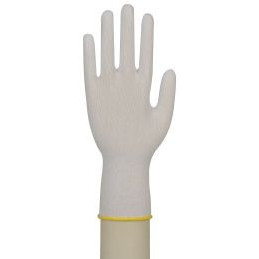 Bomuldshandske hvid tricot str 10 12 par Latex i elastikken