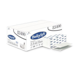 BulkySoft Håndklædeark Z-fold 2-lag Hvid Premium 24 x 23,5 cm