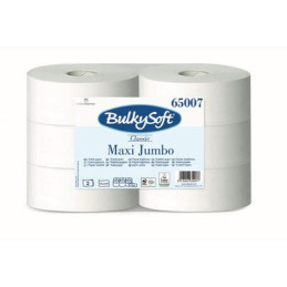 BulkySoft Toiletpapir Jumbo Midi 2-lag 260 m Hvid Classic Ø26