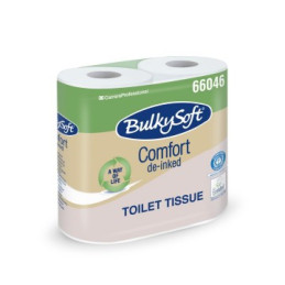 BulkySoft Toiletpapir 2-lag P 46 m Hvid Comfort 10 x 4 rl