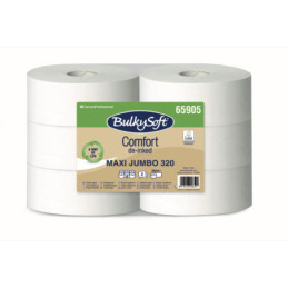 BulkySoft Toiletpapir Jumbo Midi 2-lag 320 m Hvid Comfort Ø27