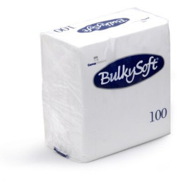 BulkySoft Serviet 2-lag 33x33 cm Hvid 1/4 fold 100 stk (32980)