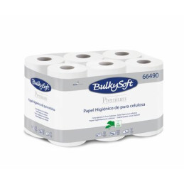BulkySoft Toiletpapir 2-lag P 36 m Hvid Premium 4 x 12 rl