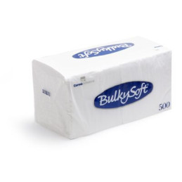 BulkySoft Serviet 1-lag 33x33 cm Hvid 1/4 fold 500 stk (32140)