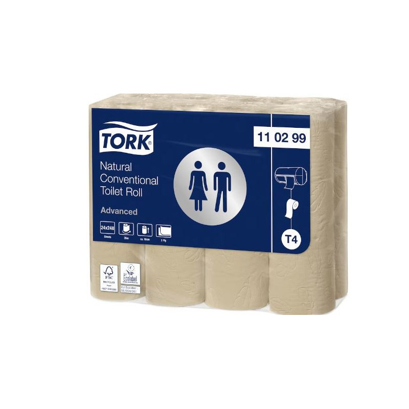 TORK Toiletpapir T4 2-lag P 34,7 m 24rl Natur Advanced (110299)