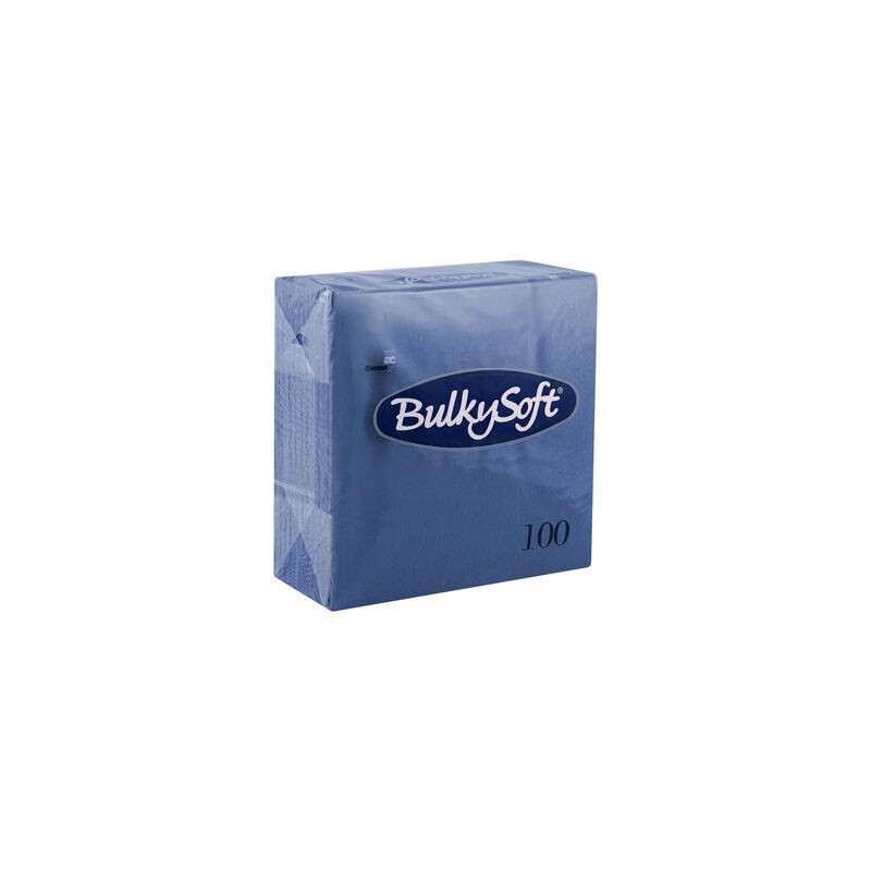BulkySoft Serviet 2-lag 33x33 cm Blå 1/4 fold 100 stk (32180)