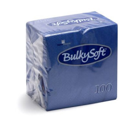 BulkySoft Serviet 3-lag 40x40 cm Blå 1/4-fold 100 stk (32032)