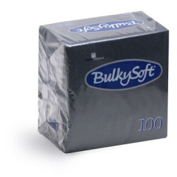 BulkySoft Serviet 3-lag 40x40 cm Sort 1/4-fold 100 stk (32034)
