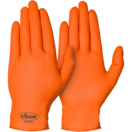 VIGOR grip nitrilhandsker orange 100 stk (V6436-L)