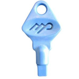 Nøgle, blå, plast, 5 stk til plastdispenser fra bl.a. Papernet