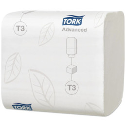 TORK Toiletpapir i arkT3 2-lag 9072 ark Hvid Advanced Bulk